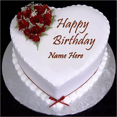Happy Birthday Rose Cake With Name Edit Download